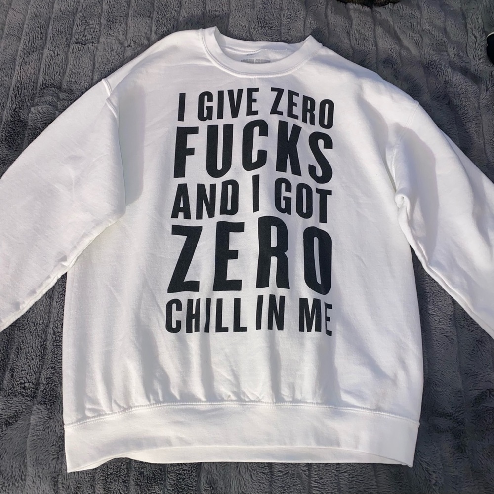 NEW Ariana Grande Dangerous Woman Tour - Zero F***s Crewneck Sweatshirt L